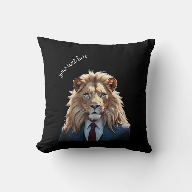 Almofada leão de terno (Frente)