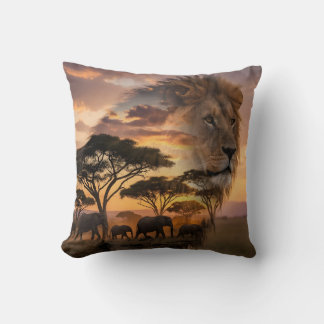 Almofada Leão Majestoso & Girafa Via Láctea | Savana Africa