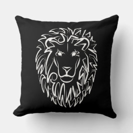 Almofada Leão Tribal Negro e Branco