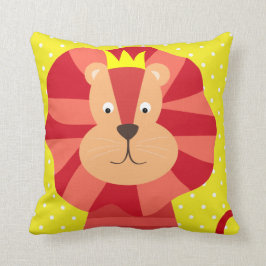 Almofada Leão vermelho no travesseiro decorativo amarelo