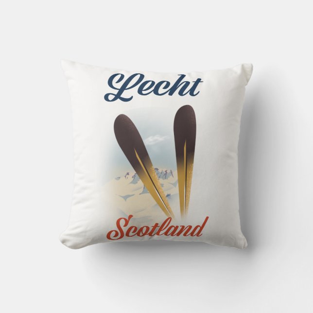 Almofada Lecht Scotland Ski poster viagem (Frente)