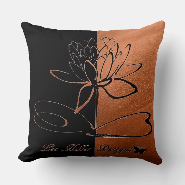 Almofada Lee Hiller Designs Accents Black Copper (Frente)