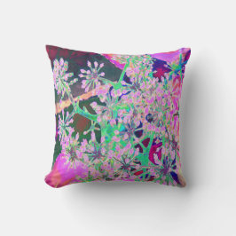 Almofada Legal Abstrato na Natureza a Rosa e Verde limão