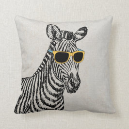 Almofada Legal desenho de zebra engraçada e engraçada com ó