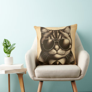 Almofada Legal Gato Retroativo em Óculos de Sol Aviador, Se