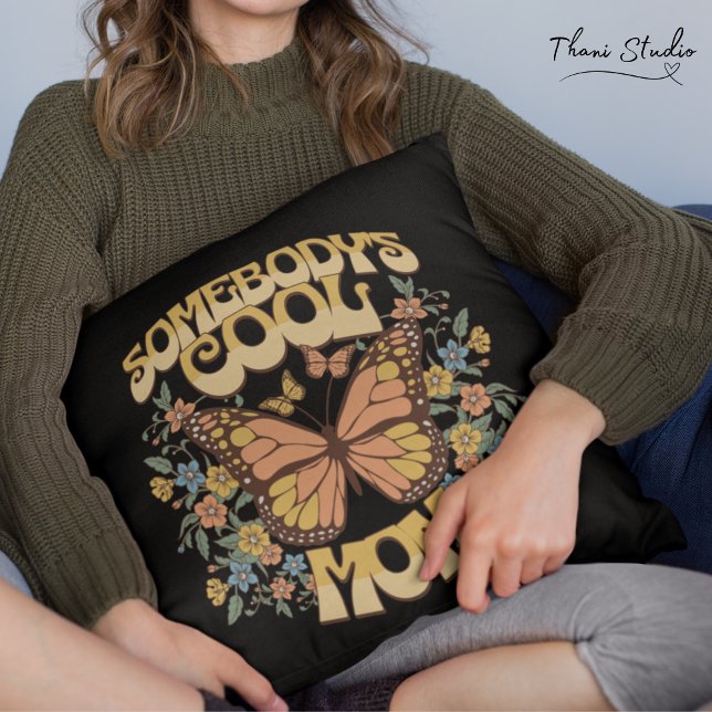 Almofada Legal Mãe Borboleta Flor Selvagem Retro (Criador carregado)