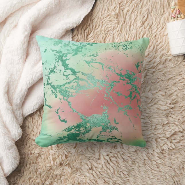 Almofada Legal Marble | Pastel Coral e Ombre Verde adorávei (Cobertor)