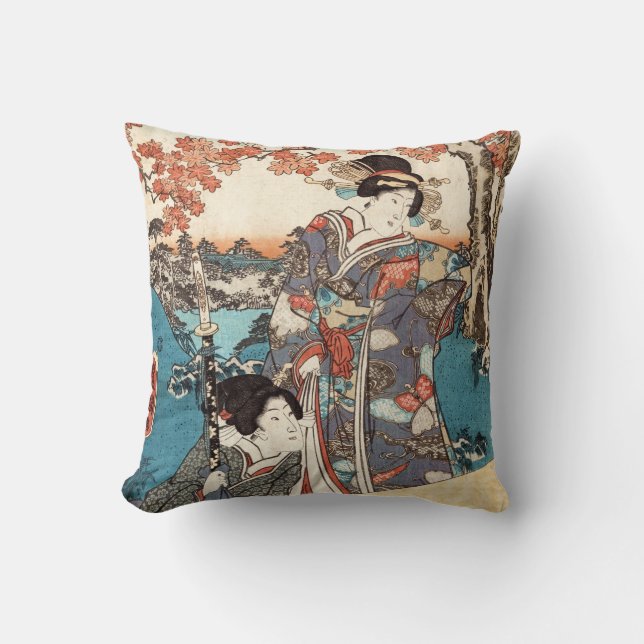 Almofada Legal pergaminho ukiyo-e geisha (Frente)