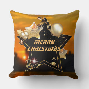 Almofada Legal Sunrise Black Metallic Star Xmas New Ye