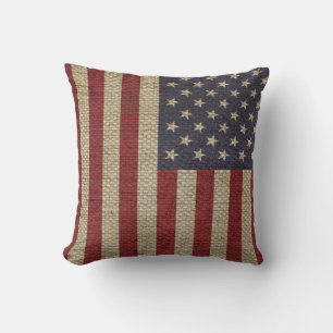Almofada Legal trendy America flag burlap texture