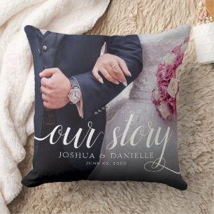 Almofada Legant Our Story Photo Wedding Manuscrito