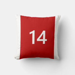 Almofada Legenda n.º 14 em vermelho e branco