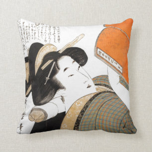 Almofada Leitura de mulher por Utamaro