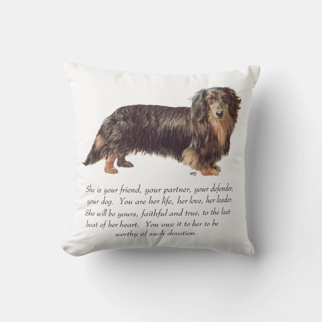 Almofada Lembrança de Dachshund - Fêmea (Frente)