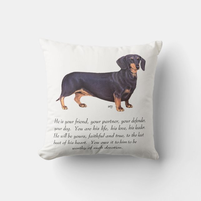 Almofada Lembrança de Dachshund - Macho (Frente)