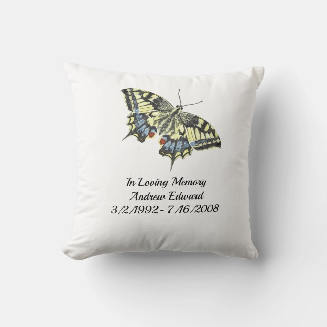 Almofada Lembrança Personalizada de Borboleta Memorial (Frente)