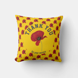 Almofada Lembrança personalizada de POPPY Obrigado AMARELO