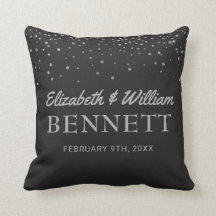 Lembrança preta Monogrammed do casamento de prata