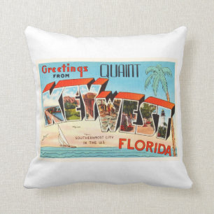 Almofada Lembrança velha das viagens vintage de Key West