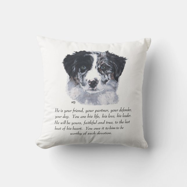 Almofada Lembranças de Border Collie (Frente)