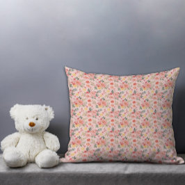 Almofada Lemon  Floral pink Peony rustic Pattern 