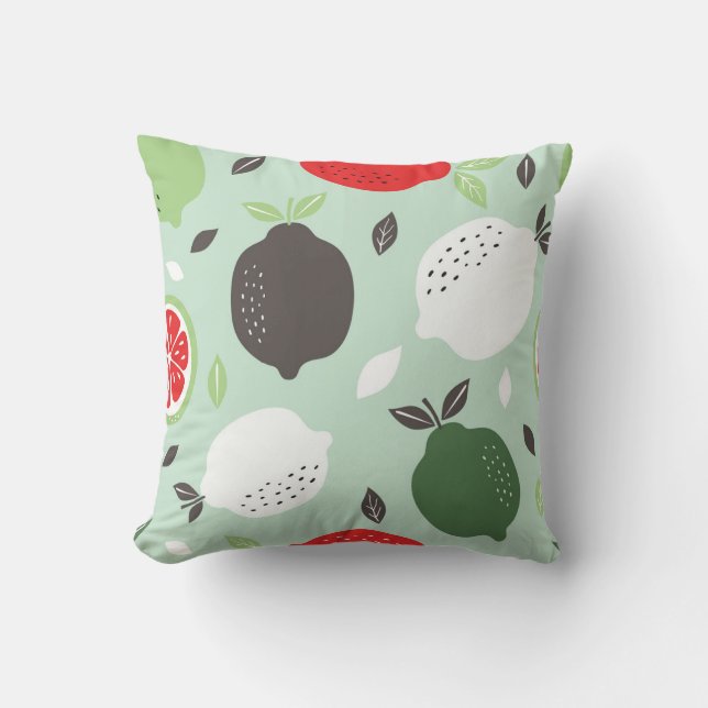 Almofada Lemons Citrus Fruta Vintage Wallpaper (Frente)