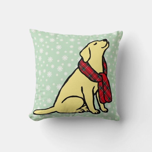 Almofada Lenço amarelo 2 do Tartan de Labrador (Frente)