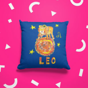 Almofada Leo, o símbolo da estrela do Leão, Zodiac, julho,