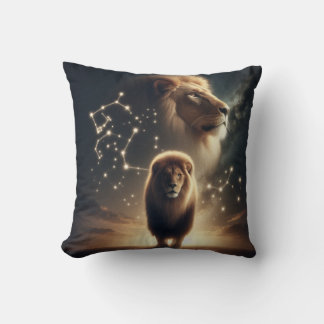 Almofada Leo Zodiac Art - Leão Majestoso e Constelação.