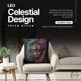Almofada Leo Zodiac Celestial Design Travesseiro decorativo