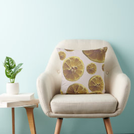 Almofada Léon amarelo moderno pontas de fatia de frutos fre