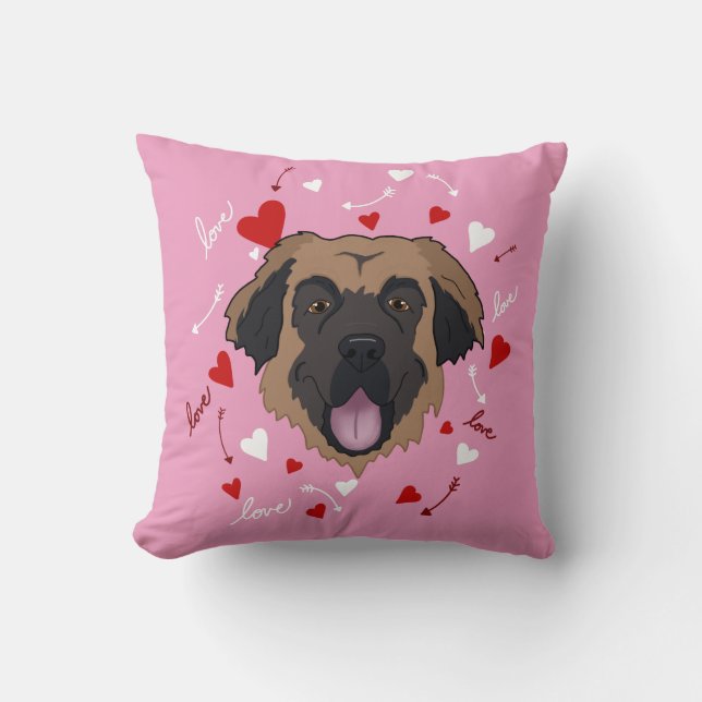 Almofada Leonberger Dia de os namorados (Frente)