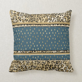 Almofada Leopard Impresso Pele Azul Colírio