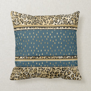 Almofada Leopard Impresso Pele Azul Colírio