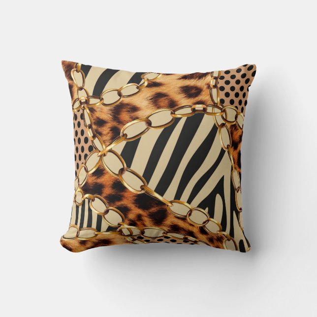 Almofada Leopard Pattern, Leopard Print, Animal print,  (Frente)
