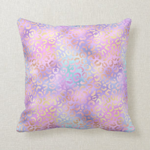 Almofada *~* Leopard Shiny Iridescente Rainbow Animal Print