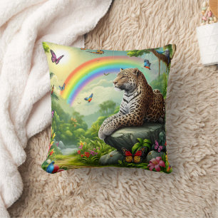 Almofada Leopard Vibe: Descanso da Selva Artística