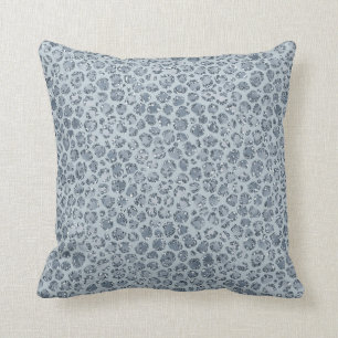 Almofada Leopardo Azul de Denim Glitter
