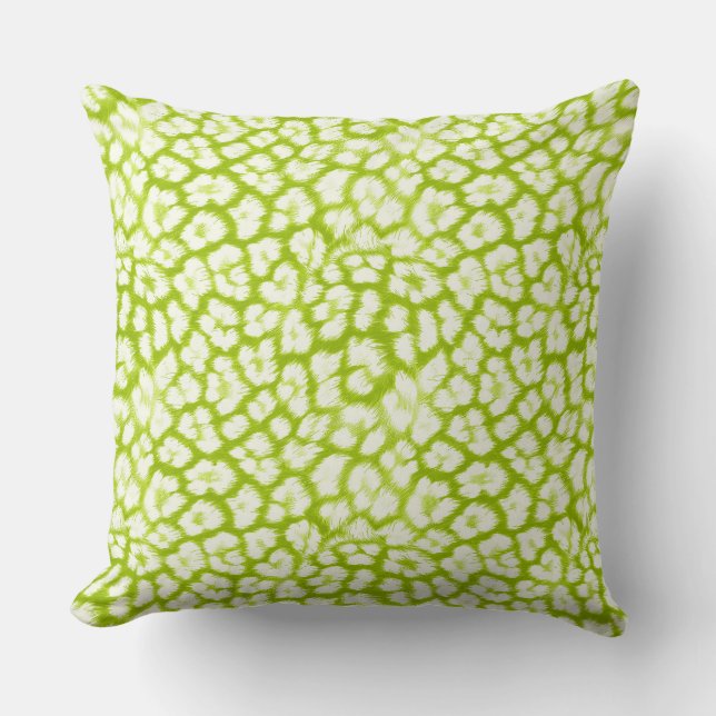 Almofada Leopardo branco e verde (Frente)