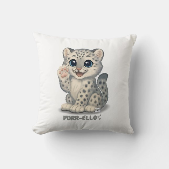 Almofada Leopardo-das-neves - Purr-elo (Frente)