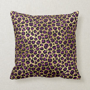 Almofada Leopardo Dourado e roxo