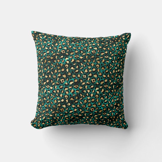 Almofada Leopardo Dourado e Teto Série Design 3 (Frente)