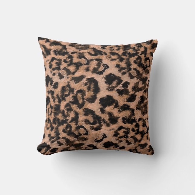 Almofada Leopardo - impressão de animais com impressão (Frente)