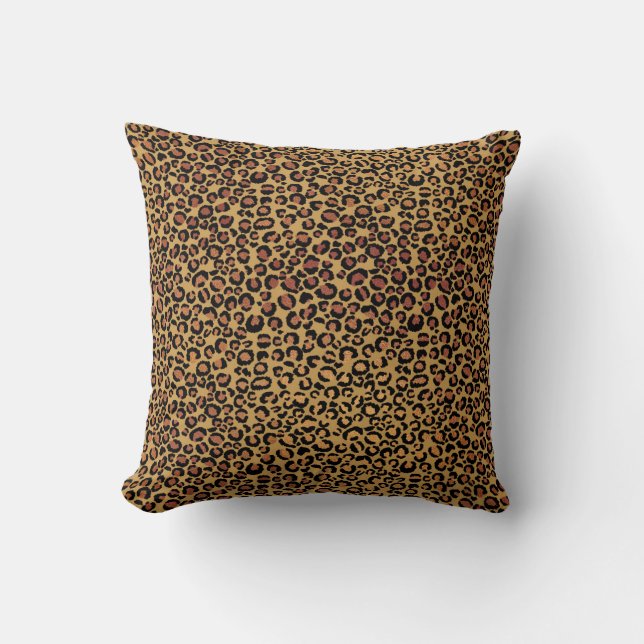 Almofada Leopardo Negro Mel Dourado Bronze Africano (Frente)