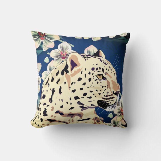 Almofada Leopardo, Orquídea Rosa (Frente)