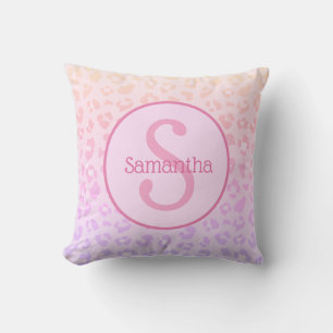 Almofada Leopardo Rosa Menino Imprime Monograma Personaliza
