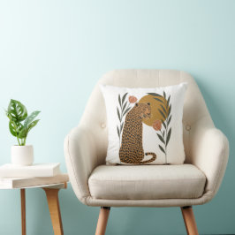 Almofada Leopardo Soldado - Arte da Selva Botânica