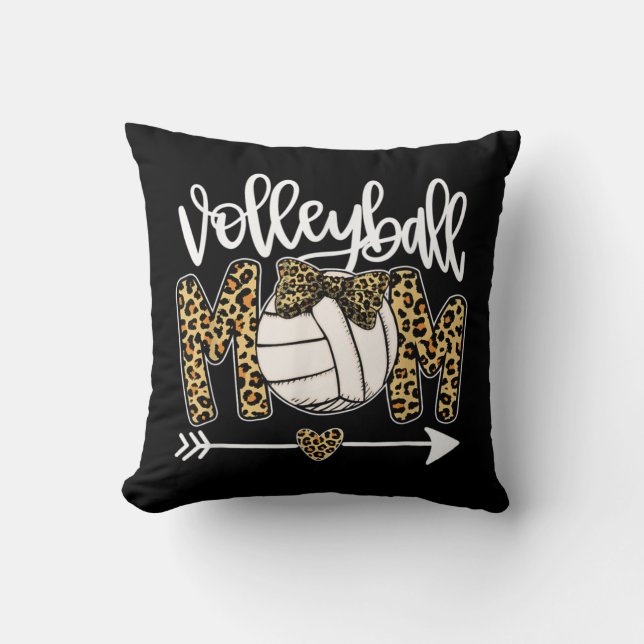 Almofada Leopardo Voleibol Mãe Bola Divertida Mãe Dia de as (Frente)