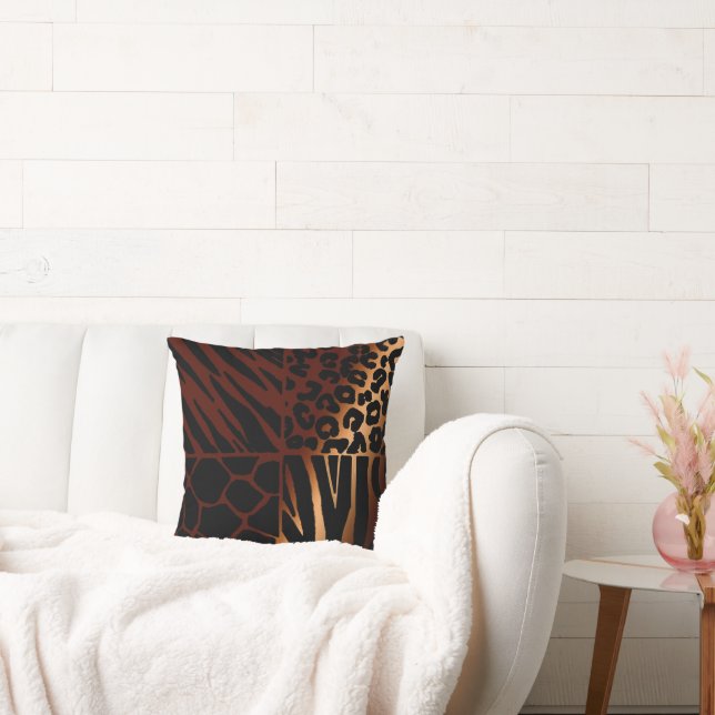 Almofada Leopardo, Zebra, Girafa, Tiger African Impressão (Sofá)