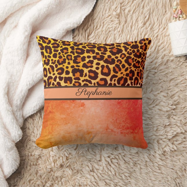 Almofada Lepard Animal Print Cheetah orange Safari (Cobertor)